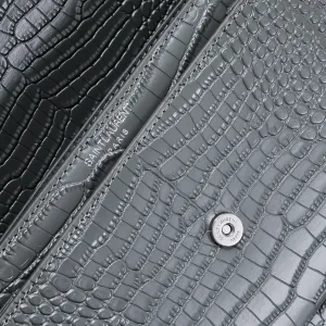 Saint Laurent Kate Chain Bag Small Gray Silver Hardware Exact Size Unknown 054