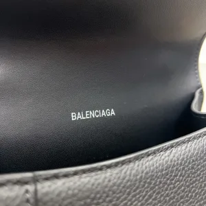 Balenciaga Hourglass Top Handle Small Black Smooth 23cm