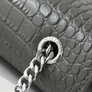 Saint Laurent Kate Chain Bag Small Gray Silver Hardware Exact Size Unknown 113