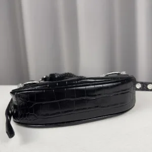Balenciaga Le Cagole Shoulder Medium Black Studded Silver Hardware 30cm