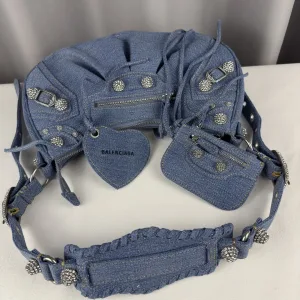 Balenciaga Le Cagole Shoulder Medium Blue Denim 30cm