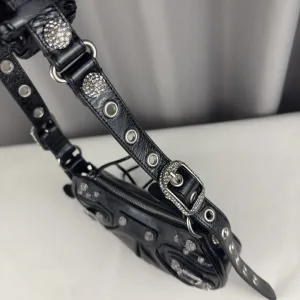 Balenciaga Le Cagole Shoulder Mini Black Studded 20cm