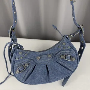 Balenciaga Le Cagole Shoulder Small Blue Denim 26cm