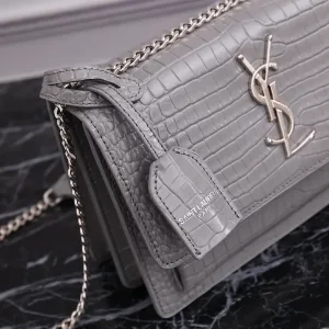 Saint Laurent Kate Chain Bag Small Gray Silver Hardware Exact Size Unknown 212
