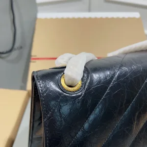 Balenciaga Rodeo Chain Shoulder Large Black Gold Hardware 33cm