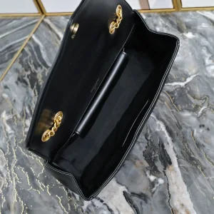 Saint Laurent LouLou Shoulder Bag Medium Black Gold Hardware Exact Size Unknown 036