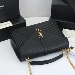 Saint Laurent LouLou Shoulder Bag Medium Black Gold Hardware Exact Size Unknown 041