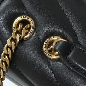 Saint Laurent LouLou Shoulder Bag Medium Black Gold Hardware Exact Size Unknown 082