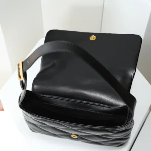Saint Laurent LouLou Shoulder Bag Medium Black Gold Hardware Exact Size Unknown 087