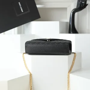 Saint Laurent LouLou Shoulder Bag Medium Black Gold Hardware Exact Size Unknown 099