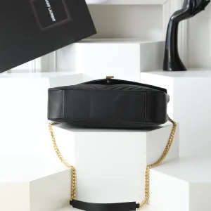 Saint Laurent LouLou Shoulder Bag Medium Black Gold Hardware Exact Size Unknown 226