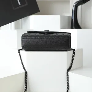 Saint Laurent LouLou Shoulder Bag Medium Black Silver Hardware Exact Size Unknown 097