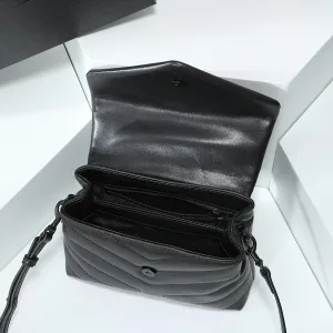 Saint Laurent LouLou Shoulder Bag Medium Black Silver Hardware Exact Size Unknown 129