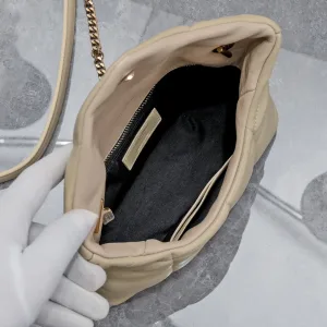 Saint Laurent LouLou Shoulder Bag Medium Gray Gold Hardware Exact Size Unknown 028