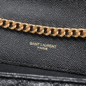 Saint Laurent LouLou Shoulder Bag Medium Gray Gold Hardware Exact Size Unknown 049