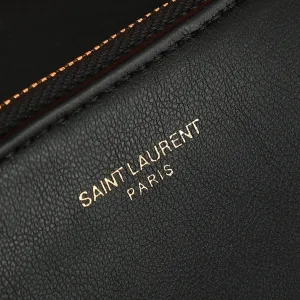 Saint Laurent Drawstring Shoulder Bag Medium Black Gold Hardware Exact Size Unknown 007