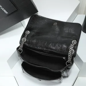 Saint Laurent Niki Messenger Bag Medium Black Silver Hardware Exact Size Unknown 255