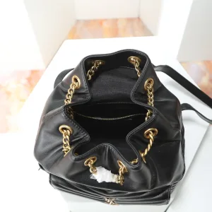 Saint Laurent Drawstring Shoulder Bag Medium Black Gold Hardware Exact Size Unknown 100