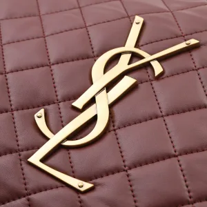 Saint Laurent Puffer Shoulder Bag Large Red Gold Hardware Exact Size Unknown 144
