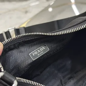 Prada Bucket Bag Medium Black Silver Hardware