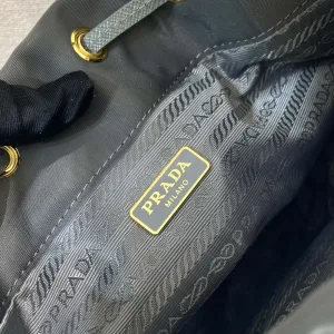 Prada Bucket Bag Small Gray Silver Hardware