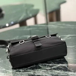 Prada Buckle Shoulder Bag Small Black Silver Hardware