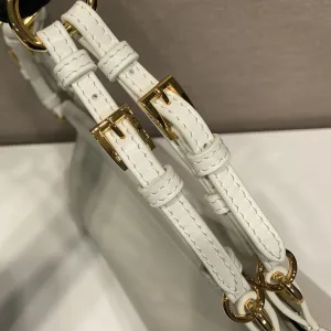 Prada Cleo Hobo Small Ivory Gold Hardware
