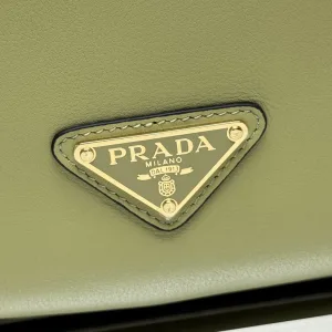 Prada Cleo Moon Bag Medium Light Green Silver Hardware
