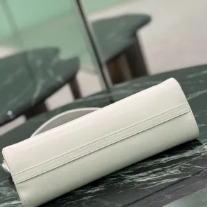 Prada Cleo Shoulder Bag Small White Silver Hardware