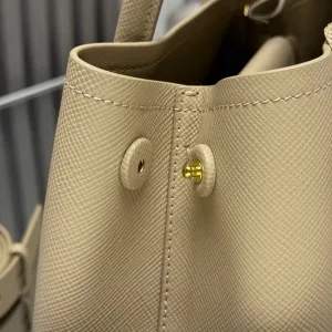 Prada Galleria Top Handle Medium Beige Gold Hardware