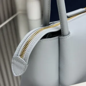 Prada Galleria Top Handle Small White Gold Hardware