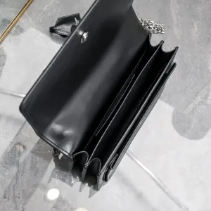 Saint Laurent Kate Chain Bag Small Black Silver Hardware Exact Size Unknown 057