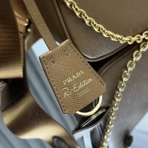 Prada Hobo Gift Set Small Caramel Gold Hardware