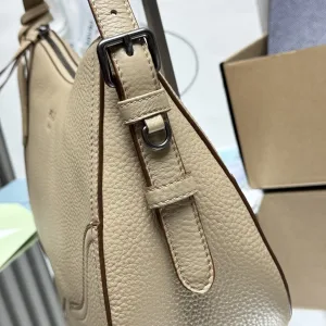Prada Hobo Shoulder Bag Medium Beige Gold Hardware