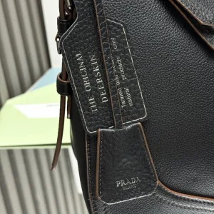 Prada Hobo Shoulder Bag Medium Black Silver Hardware