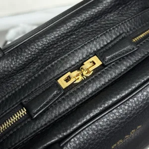 Prada Leather Backpack Medium Black Silver Hardware