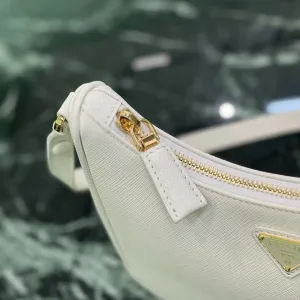 Prada Mini Hobo Small White Gold Hardware