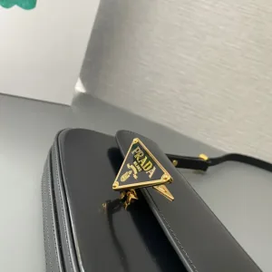 Prada Patent Camera Bag Small Black Gold Hardware