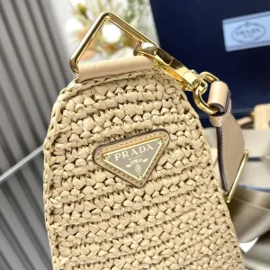 Prada Raffia Gift Set Medium Natural Gold Hardware