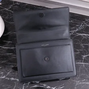 Saint Laurent Kate Chain Bag Small Black Silver Hardware Exact Size Unknown 209