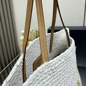 Prada Raffia Shopper Large Natural Gold Hardware