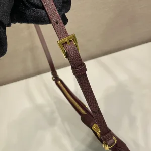 Prada ReEdition Shoulder Bag Small Burgundy Silver Hardware
