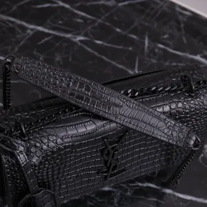 Saint Laurent Kate Chain Bag Small Black Silver Hardware Exact Size Unknown 213