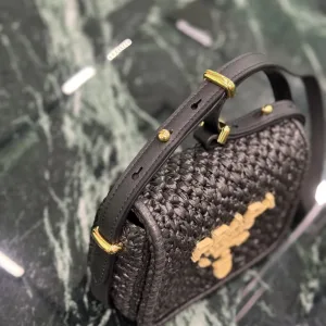Prada Saffiano Camera Bag Small Black Gold Hardware