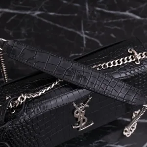 Saint Laurent Kate Chain Bag Small Black Silver Hardware Exact Size Unknown 214