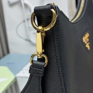 Prada Triangle Shoulder Bag Small Black Gold Hardware
