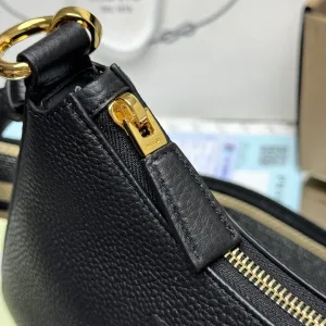 Prada Triangle Shoulder Bag Small Black Gold Hardware Variant 2
