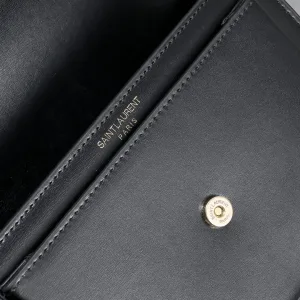 Saint Laurent Kate Chain Bag Small Gray Gold Hardware Exact Size Unknown 056