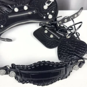 Balenciaga Le Cagole Shoulder Large Black Studded 33cm