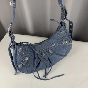 Balenciaga Le Cagole Shoulder Medium Blue Denim 30cm